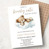 Bearly Cute Baby Shower Invitation | Neutral Teddy 招待状