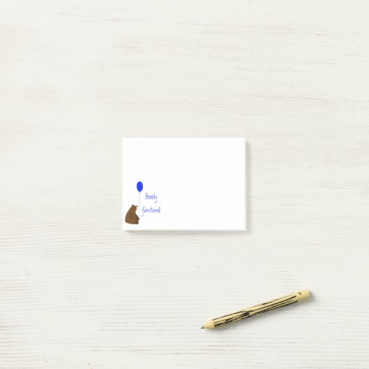 Bearly Functional, Fun Balloon Bear Quote ポストイット (デスク上)