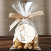 Bearly Waitニュートラルテディベア赤ちゃんシャワーステッカー ラウンドシール