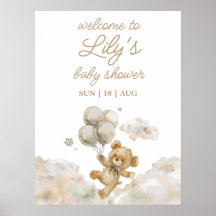 Bearly Waitニュートラルベビーシャワー歓迎サイン