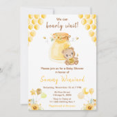 Bearly Waitハニーベアーベイビーシャワー 招待状 (正面)