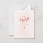 Bearly Waitピンクの花水色の赤ちゃんシャワー ノートカード (裏面)