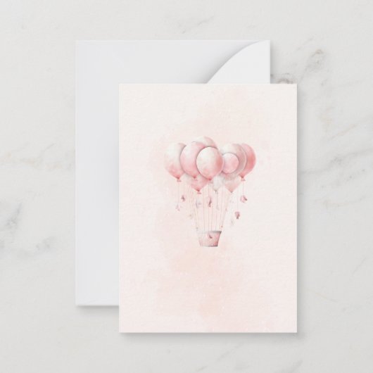 Bearly Waitピンクの花水色の赤ちゃんシャワー ノートカード (裏面)