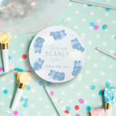 Bearly Waitブルーグミベア男の子ベビーシャワー ラウンドシール