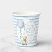 Bearly Waitブルーテディベア赤ちゃんシャワーカップ 紙コップ (裏面)
