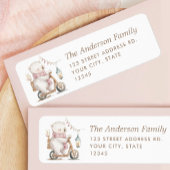 Bearly Wait女の子の赤ちゃんシャワー戻り ラベル