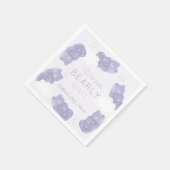 Bearly Wait紫色のグミベア赤ちゃんシャワー スタンダードカクテルナプキン (角)