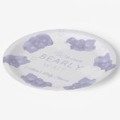 Bearly Wait紫色のグミベア赤ちゃんシャワー ペーパープレート (アングル)