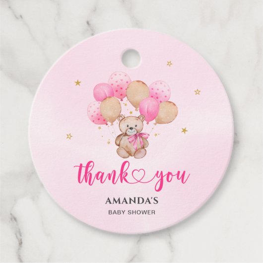 Bearly Wait赤ちゃんシャワーありがとう フェイバータグ (正面)