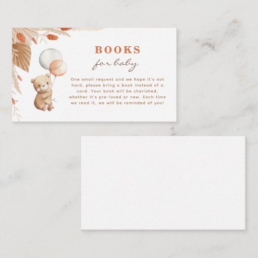 Bearly Wait赤ちゃんシャワーブックベビーカード エンクロージャーカード (正面/裏面)