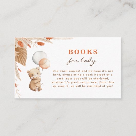 Bearly Wait赤ちゃんシャワーブックベビーカード エンクロージャーカード (正面)