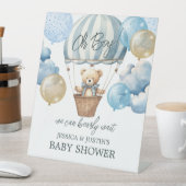 Bearly Wait赤ちゃんシャワー歓迎サイン 台座サイン (インサイチュ)