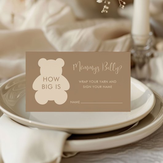 Bearly Wait ベージュ ママのお腹はどのくらい大きいの？ エンクロージャーカード