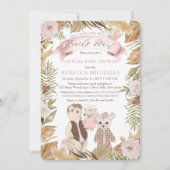 Bearly Wait ボホベア ファミリー バーチャル ベイビー シャワー I 招待状 (正面)