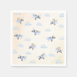 Bearly Wait Baby Shower Flying Bear & Cloud  スタンダードカクテルナプキン