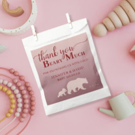 Bearly Wait Baby Shower Girl Woodland Rustic Pink フェイバーバッグ