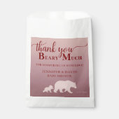 Bearly Wait Baby Shower Girl Woodland Rustic Pink フェイバーバッグ (正面)