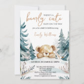 Bearly Wait Baby Shower Invitation | Woodland Bear 招待状 (正面)