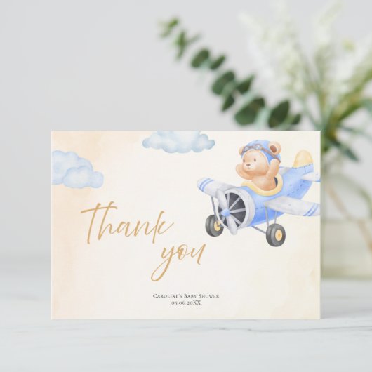 Bearly Wait Baby Shower Thank You Card  サンキューカード (スタンド正面)