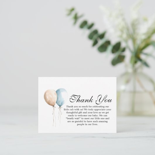 Bearly Wait Baby Shower Thank You Card ノートカード (スタンド正面)