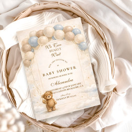 Bearly Wait Balloon Baby Shower 招待状