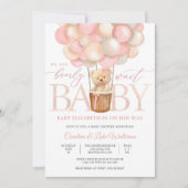 Bearly Wait Balloon Baby Shower Invitation 招待状 (正面)