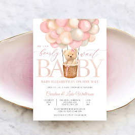 Bearly Wait Balloon Baby Shower Invitation 招待状