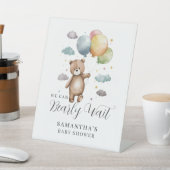 Bearly Wait Bear Balloon Baby Shower  台座サイン (インサイチュ)