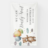 Bearly Wait Bear Balloon Baby Shower Welcome 横断幕 (縦)