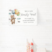 Bearly Wait Bear Balloon Baby Shower Welcome 横断幕 (インサイチュ)