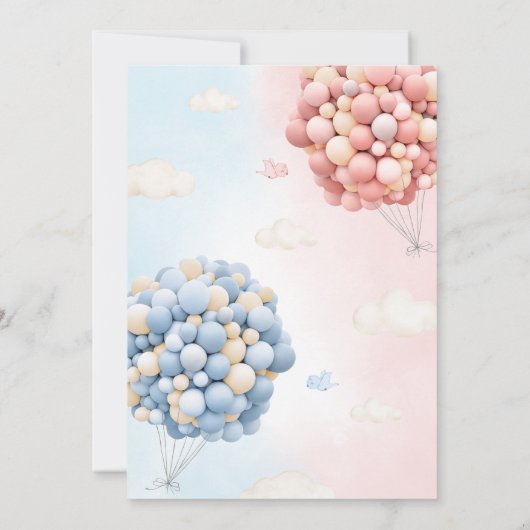 Bearly Wait Bear Balloon Gender Reveal  招待状 (裏面)