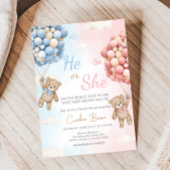 Bearly Wait Bear Balloon Gender Reveal  招待状