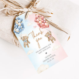 Bearly Wait Bear Balloon Gender Reveal Favor Tags ギフトタグ