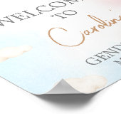 Bearly Wait BearBalloon Gender Reveal Welcome Sign ポスター (角)