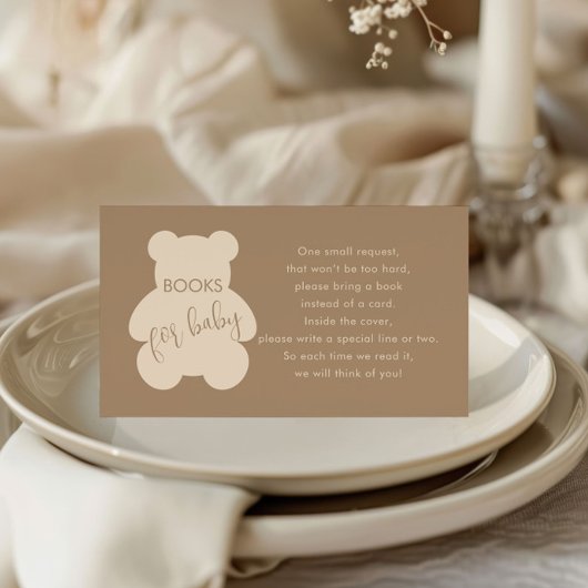 Bearly Wait Beige Baby Shower Books For Baby エンクロージャーカード