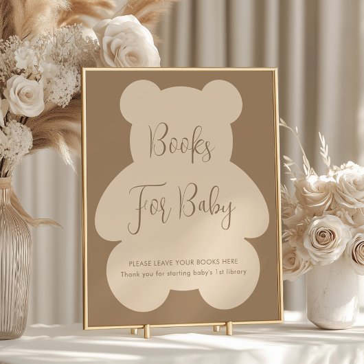 Bearly Wait Beige Baby Shower Books For Baby ポスター