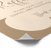 Bearly Wait Beige Baby Shower Diaper Raffle ポスター (角)