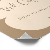 Bearly Wait Beige Baby Shower Gifts and Cards Sign ポスター (角)