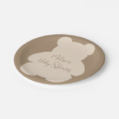 Bearly Wait Beige Teddy Bear Baby Shower ペーパープレート (アングル)