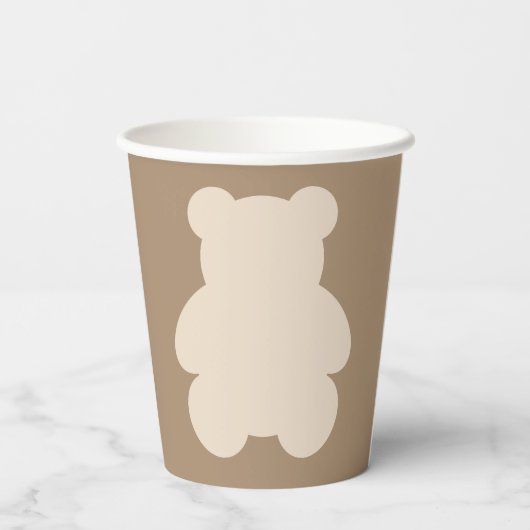 Bearly Wait Beige Teddy Bear Baby Shower 紙コップ (裏面)
