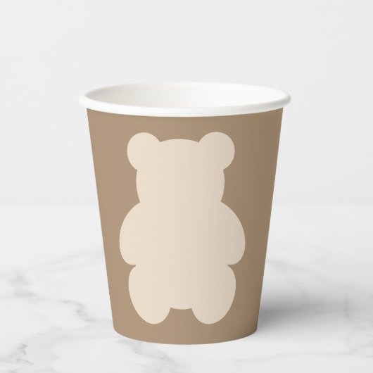 Bearly Wait Beige Teddy Bear Baby Shower 紙コップ (正面)