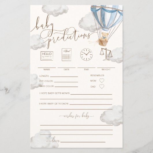 Bearly Wait Blue Baby Predictions Game (正面)