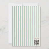 Bearly Wait blue Balloon Baby Shower QR Code 招待状 (裏面)