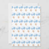 Bearly Wait Blue Balloon Boy Baby Shower 招待状 (裏面)