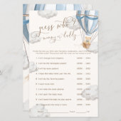 Bearly Wait Blue Guess Who Baby Shower Game (正面/裏面)