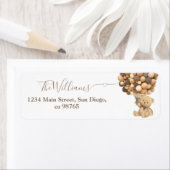 Bearly Wait Boho Balloon Neutral Baby Shower Book ラベル (インサイチュ)