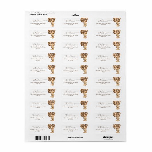 Bearly Wait Boho Balloon Neutral Baby Shower Book ラベル (フルシート)