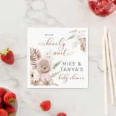 bearly wait boho bear girl baby shower napkins. スタンダードカクテルナプキン (インサイチュ)