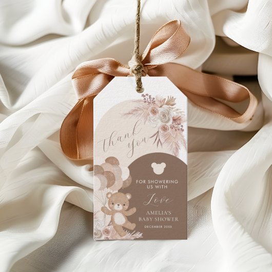 Bearly Wait Boho Teddy Bearありがとう ギフトタグ