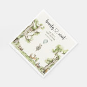 Bearly Wait Boy Baby Shower Woodland スタンダードランチョンナプキン (角)